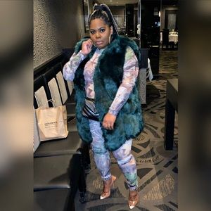 Camo Print Semi Sheer Bodysuit & Camo Print Leggings Worn Once